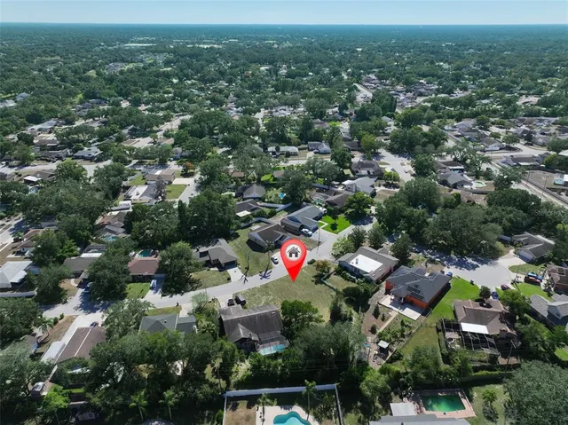 an aerial view of multiple house
