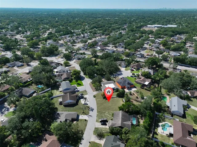 an aerial view of multiple house