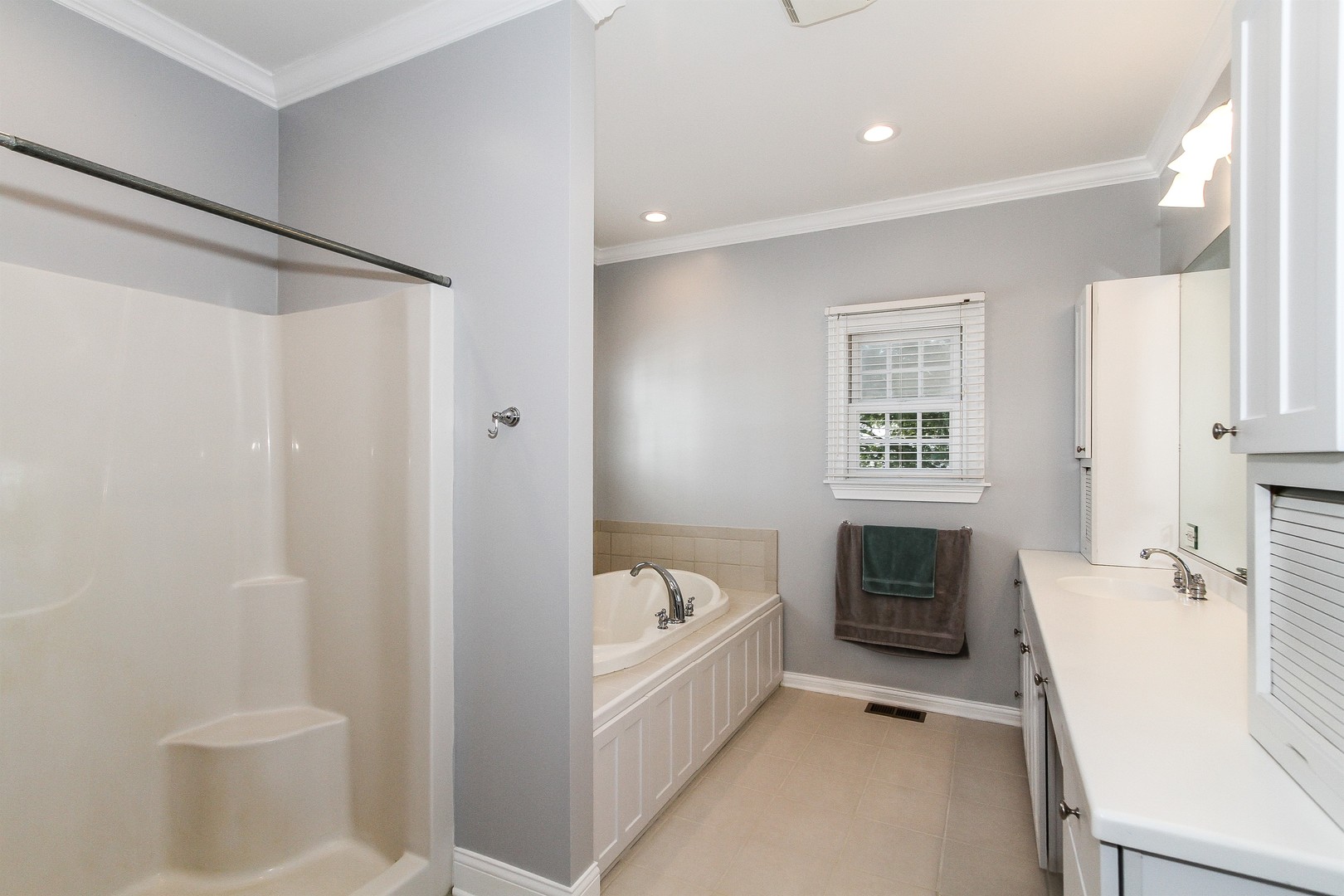 8762 Country Shire Lane Spring Grove, IL 60081 - Photo 22 of 39 a en suite spacious bathroom with a sink a toilet and a tub