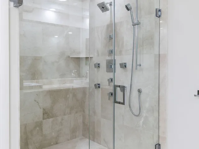 a bathroom with a shower