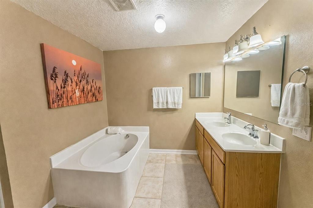 217 Tres Reyes Lane Groveland, FL 34736 - Photo 13 of 20 a bathroom with a sink a toilet and mirror