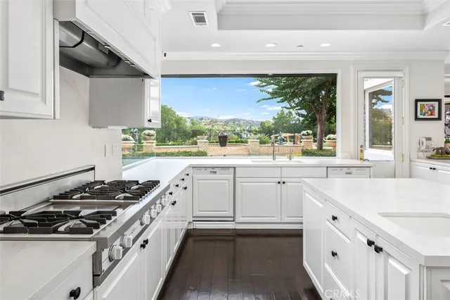 a kitchen with a stove a sink and a refrigerator