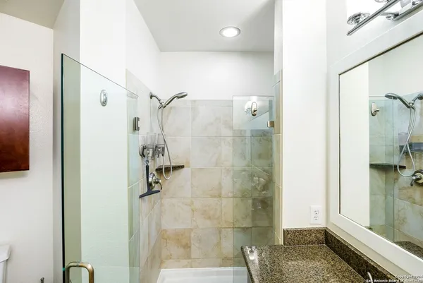 a bathroom with a shower