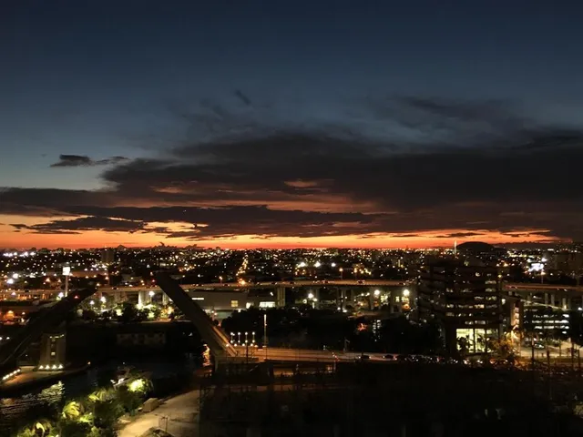 a view of city from a balcony