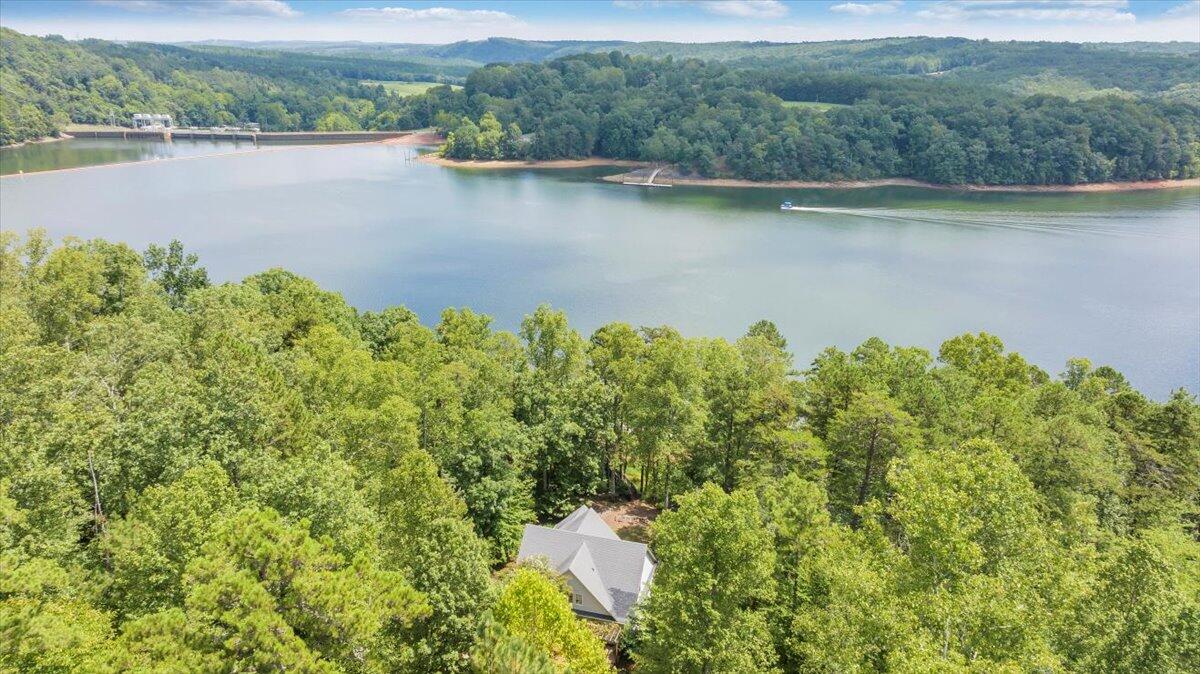 932 Clear Pointe Run Lynch Station, VA 24571 - Photo 144 of 154 an aerial view of a houses with a lake view