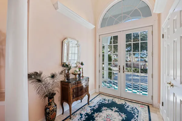 a view of a living room and dining room