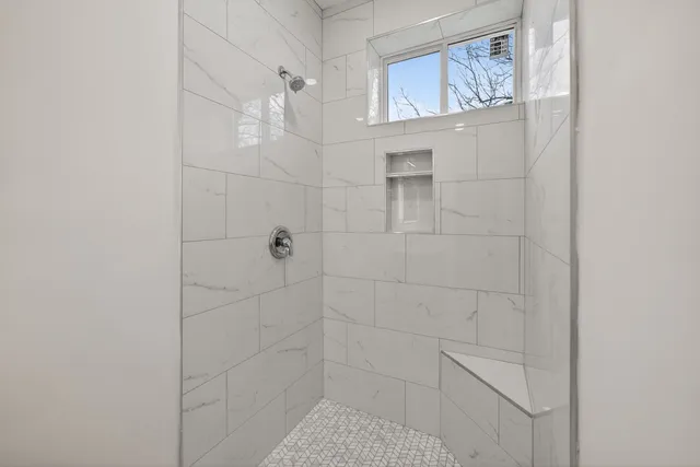 a bathroom with a shower