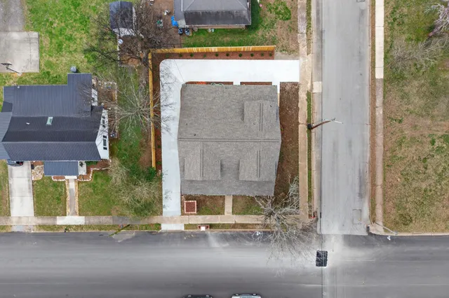 front view of a house with a street
