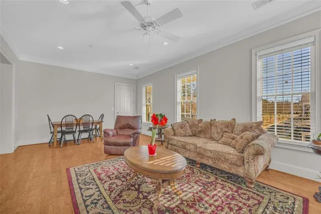 a living room with furniture and a couch