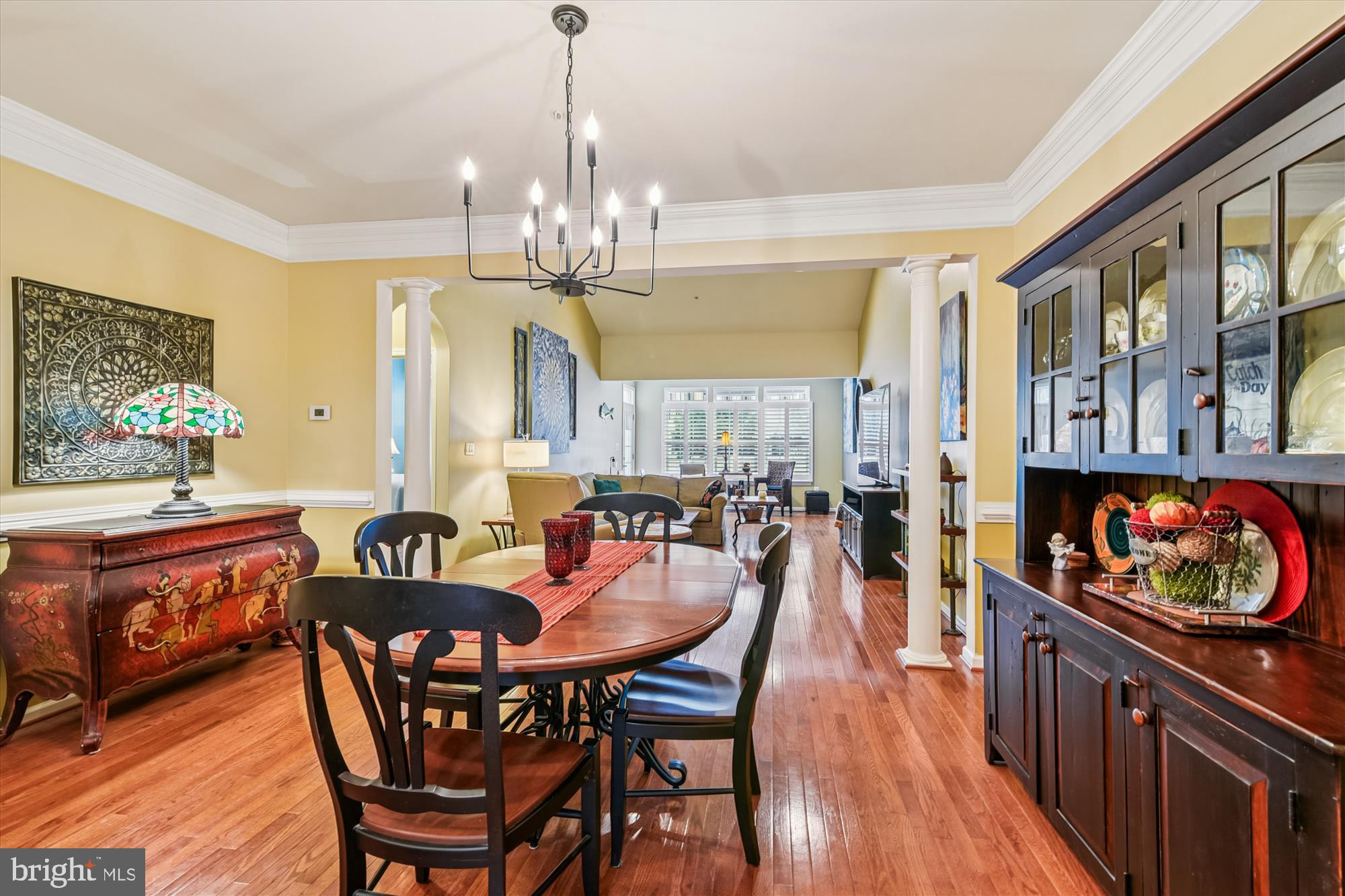 320 Lennox Drive Fallston, MD 21047 - Photo 11 of 46 a view of a dining room with furniture a chandelier and wooden floor