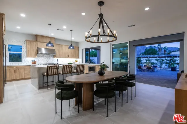 a view of a terrace with furniture