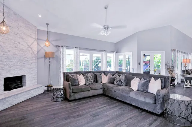 a view of outdoor space with swimming pool