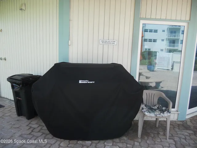 a view of a couch in a room