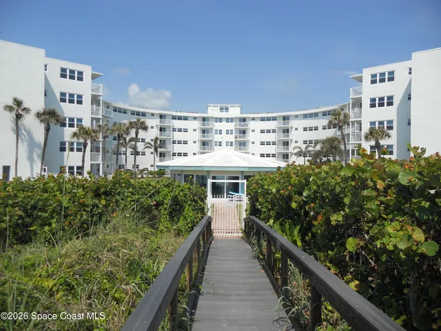 a view of a building from a balcony