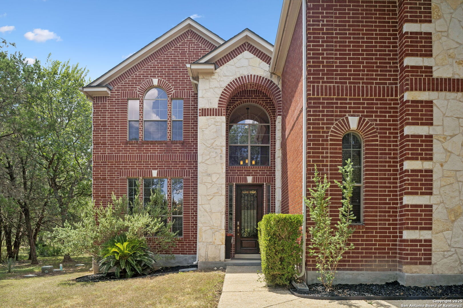 a front view of a house