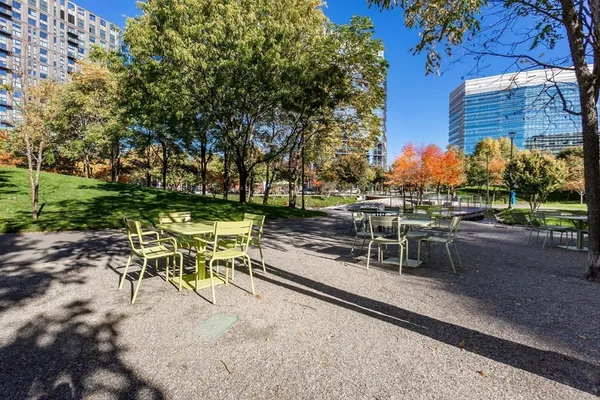 a view of a outdoor space with seating area