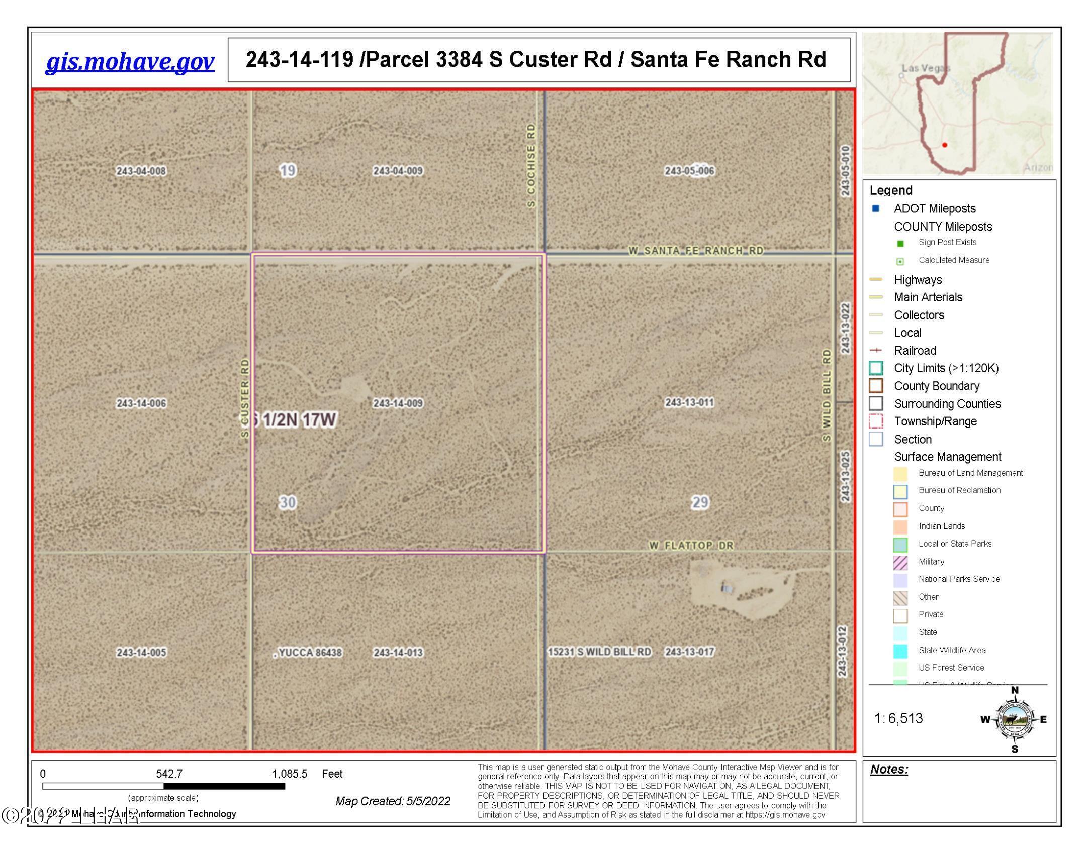 3384 South Custer Road Yucca, AZ 86438 - Photo 3 of 32 243-14-009 Map photo2