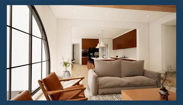 a living room with furniture