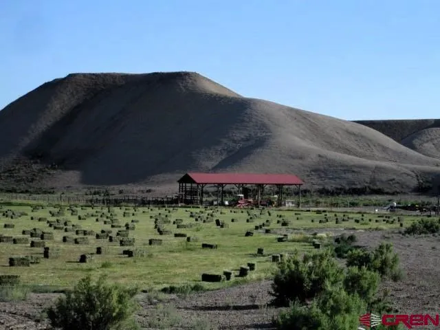 a view of a patio with table and chairs under an umbrella