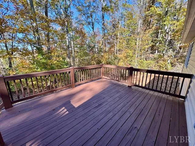 a view of wooden deck
