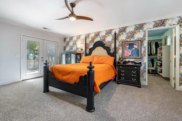 a bathroom with a sink vanity and a mirror