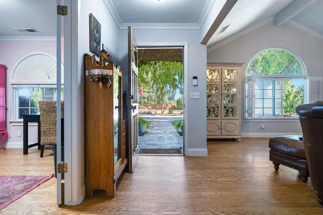 a view of entryway with livingroom and furniture