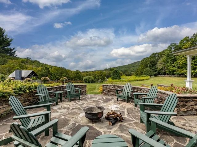 a view of a terrace with couches