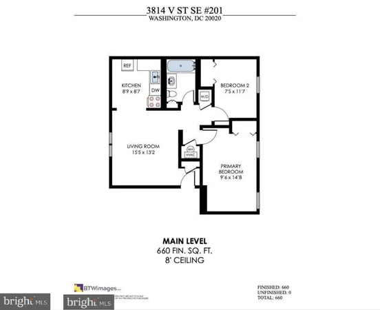 $144,000 | 3814 V Street Southeast, Unit 201, Washington, DC 20020