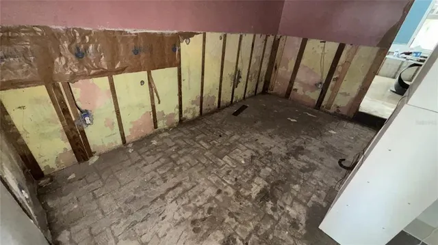 a view of a backyard