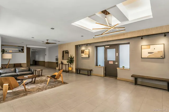 a living room with furniture