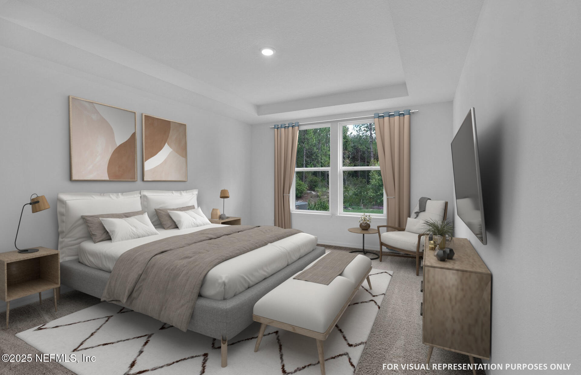 104 Headstream Drive St. Johns, FL 32259 - Photo 13 of 26 a bedroom with a bed and a flat tv screen next to a window