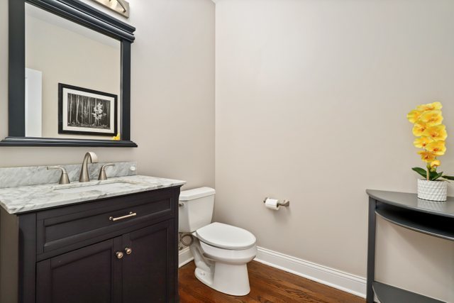 1032 South Spring Avenue La Grange, IL 60525 - Photo 13 of 44 a bathroom with a toilet a sink and mirror