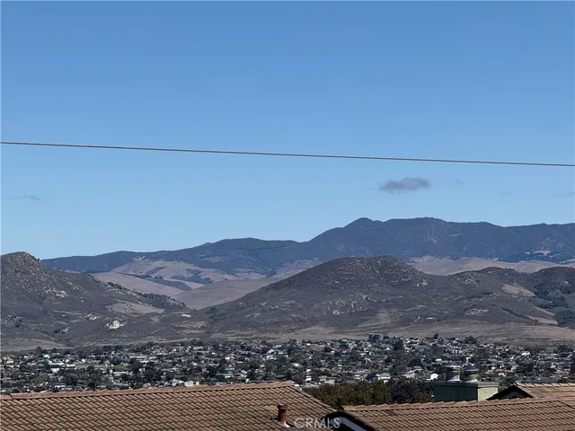a view of a mountain with a outdoor space