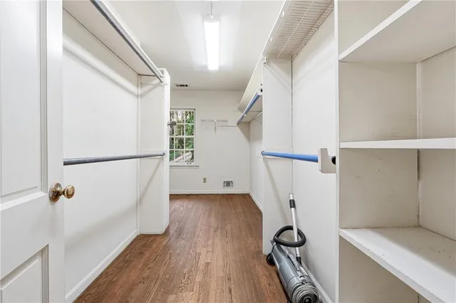a view of entryway with wooden floor