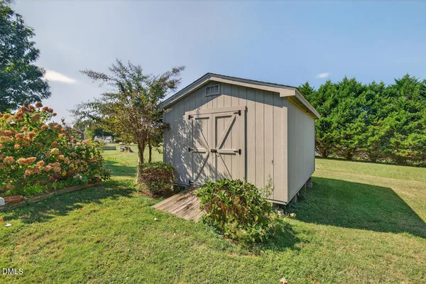 an outdoor space with garden view