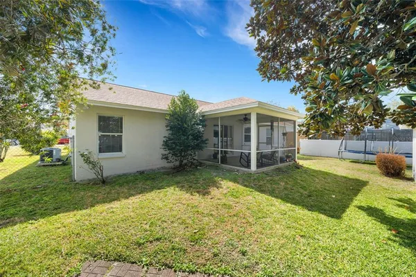 a view of a house with a backyard