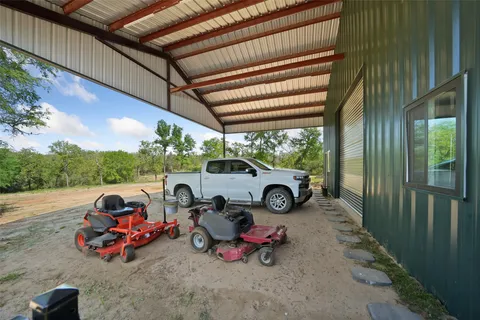 a view of a car in garage