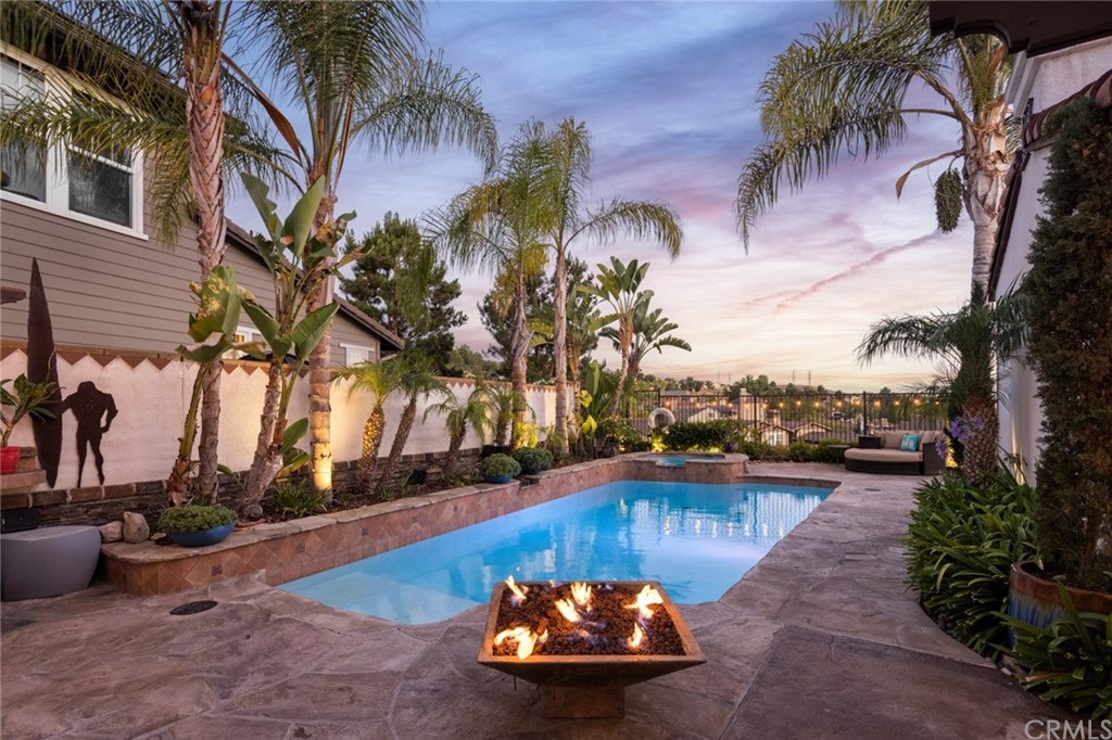 8 Kane Lane Ladera Ranch, CA 92694 - Photo 24 of 29 a view of a swimming pool with potted plants and palm trees
