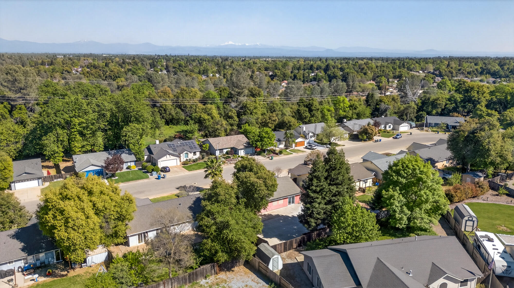 3360 Lawrence Road Redding, CA 96002 - Photo 41 of 43 an aerial view of a house with swimming pool and outdoor space
