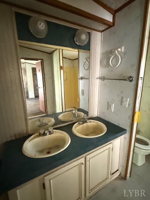 1098 Pamplin Road Pamplin, VA 23958 - Photo 16 of 26 a bathroom with a granite countertop sink and a mirror
