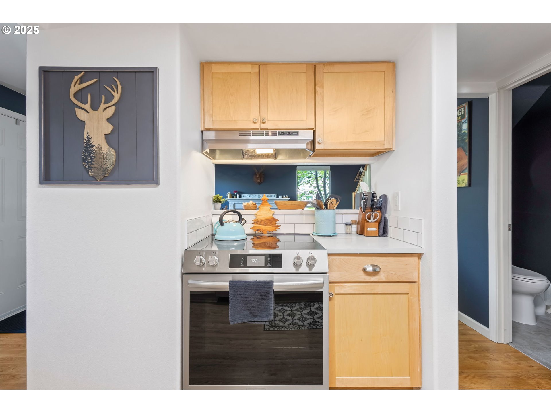 111 Northwest Hawthorne Avenue, Unit 1 Bend, OR 97703 - Photo 17 of 31 a kitchen with a stove and a microwave
