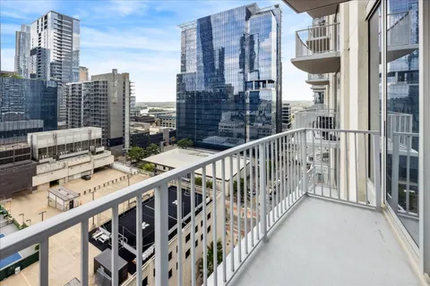 a view of balcony with city view