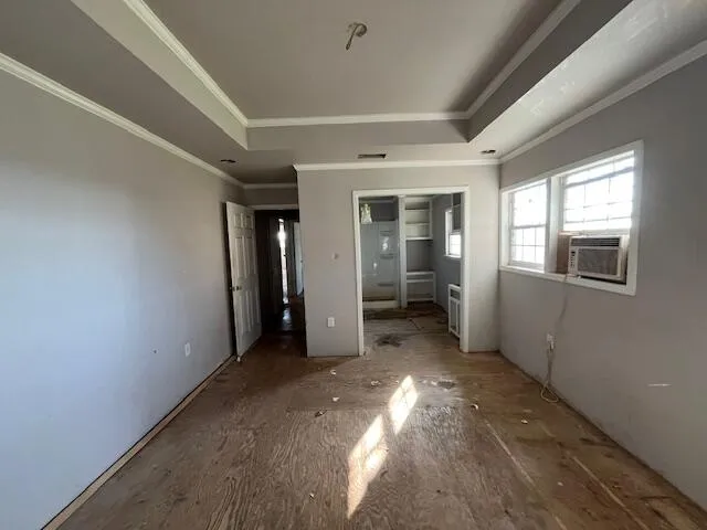 an empty room with windows