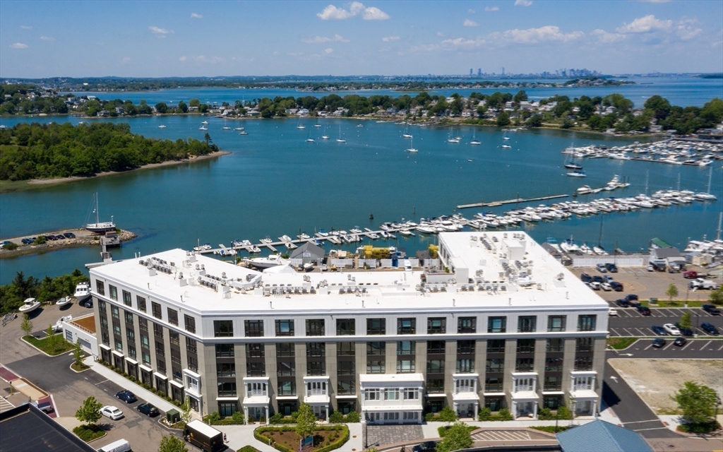 10 Shipyard Drive, Unit 402 Hingham, MA 02043 - Photo 23 of 25 an aerial view of a house with a lake view
