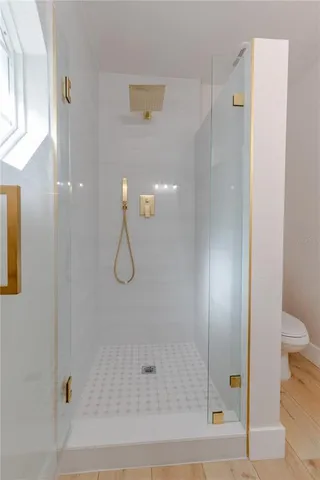 a bathroom with a shower