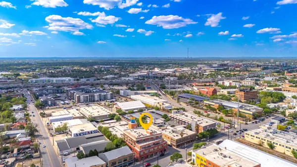 an aerial view of a city