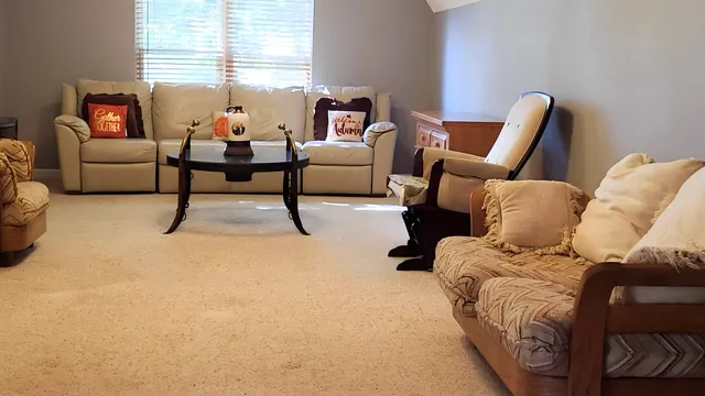 a living room with furniture