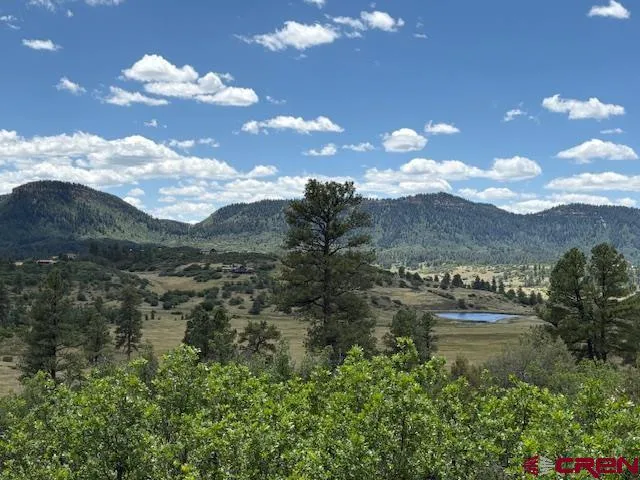 a view of a lake with a mountain