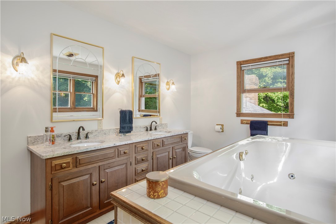 9005 River Styx Road Wadsworth, OH 44281 - Photo 15 of 25 Master Bath with granite countertops and large jetted tub.