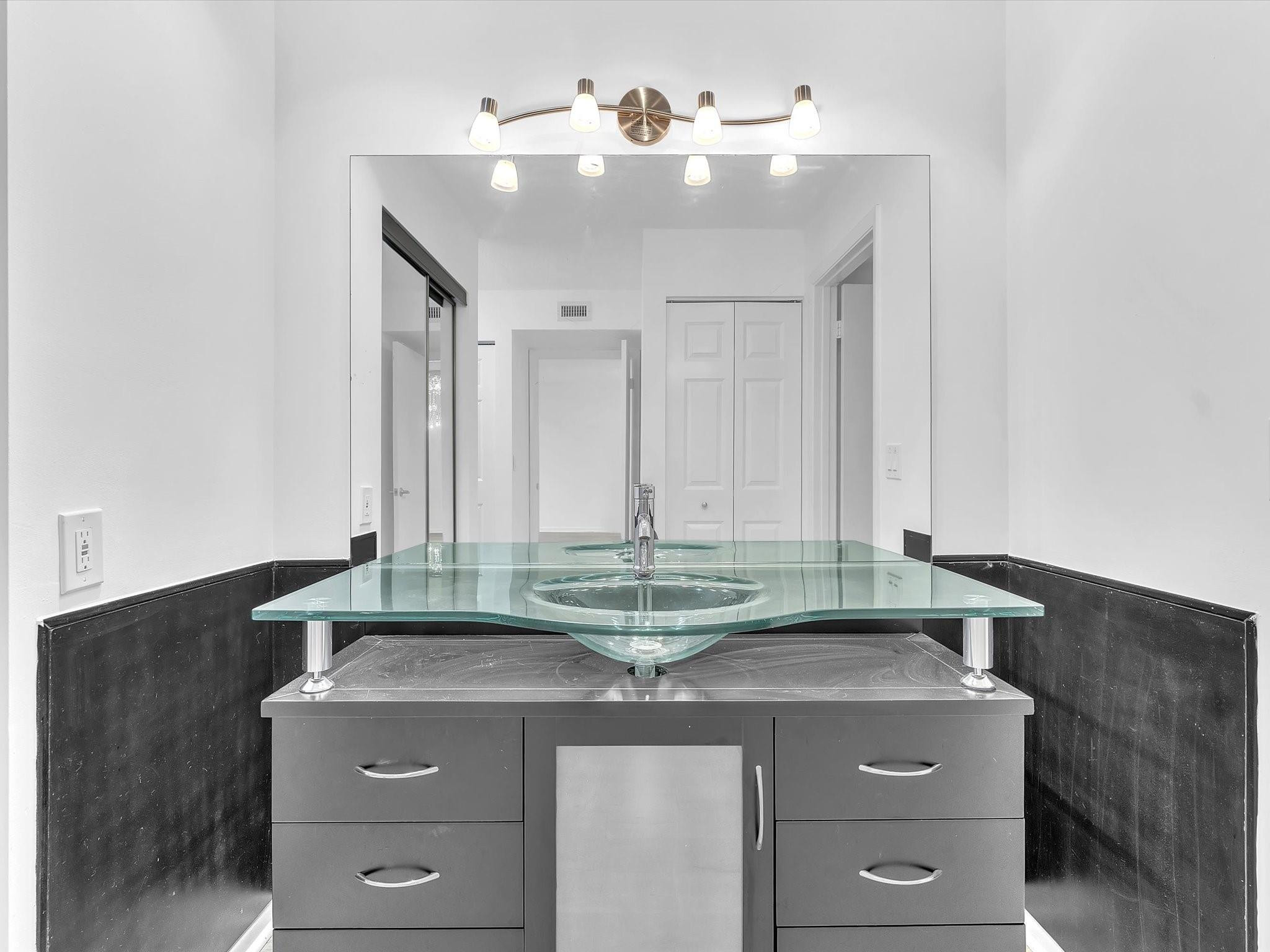 9290 Vista Del Lago, Unit E Boca Raton, FL 33428 - Photo 25 of 39 Custom vanity and lighting